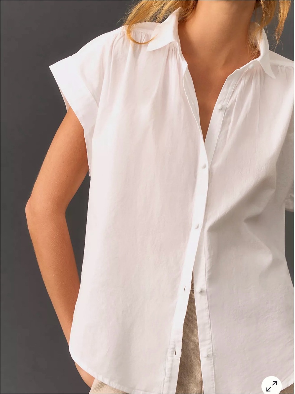 Citizens of Humanity Penny White Poplin Short sleeve Blouse